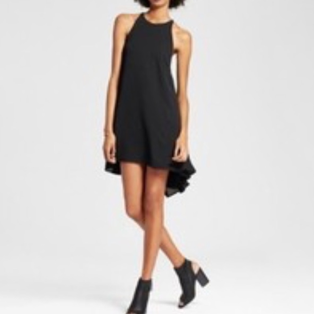 🆕 women’s high low sleeveless tie neck dress
